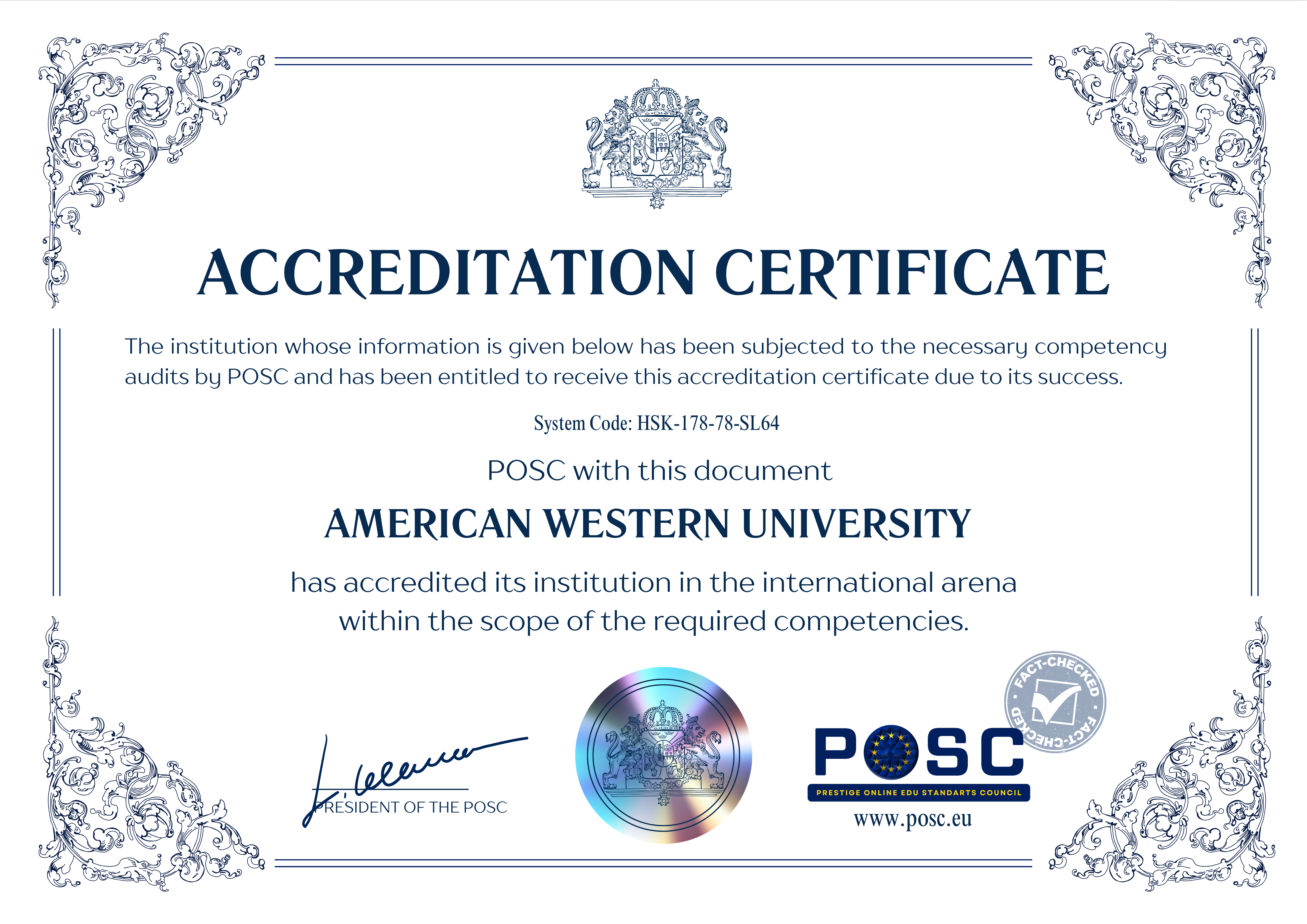 Updated Accreditation Certificate